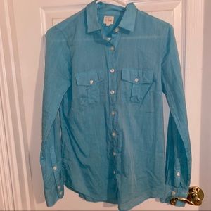 jcrew extra small teal button down